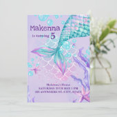 Personalisierte Mermaid zum Geburtstag Ankündigung (Stehend Vorderseite)
