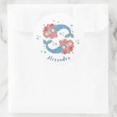 Personalisierte Mermaids Runder Aufkleber (Tasche)