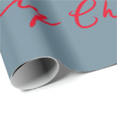 PERSONALISIERTE MERRY CHRISTMAS GIFT WRAP GRAU BLU GESCHENKPAPIER (Rolleneckpunkt)