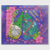 PERSONALISIERTE MERRY CHRISTMAS MIT GNOME XMAS TRE GESCHENKPAPIER (Flach)