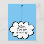 Personalisierte Message Cloud auf einer Zeichenfol Postkarte (Vorderseite)