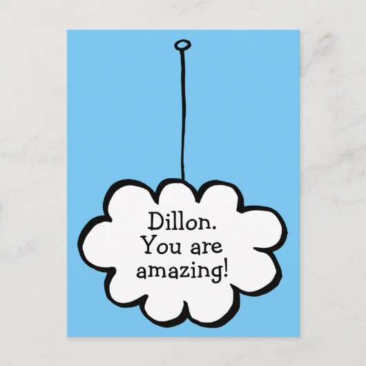 Personalisierte Message Cloud auf einer Zeichenfol Postkarte (Vorderseite)