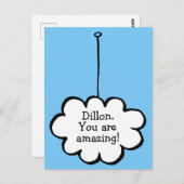 Personalisierte Message Cloud auf einer Zeichenfol Postkarte (Vorne/Hinten)