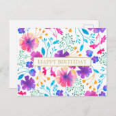 Personalisierte Message Floral Muster Postkarte (Vorne/Hinten)