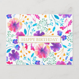 Personalisierte Message Floral Muster Postkarte