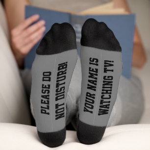 PERSONALISIERTE Message Socks Grau Socken