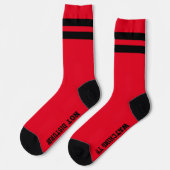 PERSONALISIERTE Message Socks rot Socken (Linkes Detail)