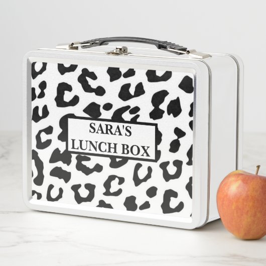 Personalisierte Metal Lunch Box - Leopard Print (Beispiel)