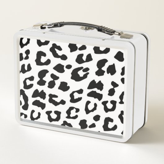 Personalisierte Metal Lunch Box - Leopard Print (Rückseite)