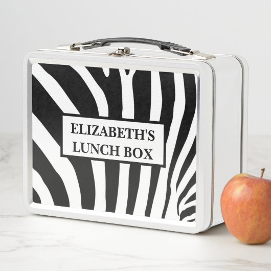 Personalisierte Metal Lunch Box - Zebra Print (Beispiel)