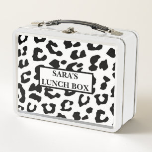 Personalisierte Metall-Lunchbox - Leopardenmuster Metall Brotdose