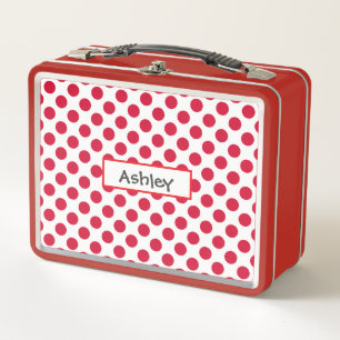 Personalisierte Metall-Lunchbox mit Punkten Metall Brotdose