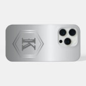 Personalisierte Metallic Silber Monogramm iPhone Hülle (Rückseite (Horizontal))