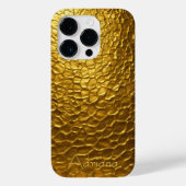 Personalisierte Metallic Titan Gold Radialtextur Case-Mate iPhone Hülle (Rückseite)