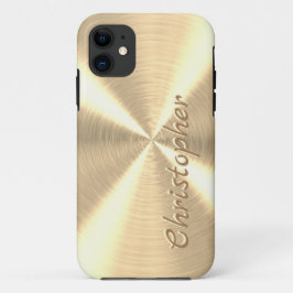 Personalisierte Metallic Titan Gold Radialtextur Case-Mate iPhone Hülle