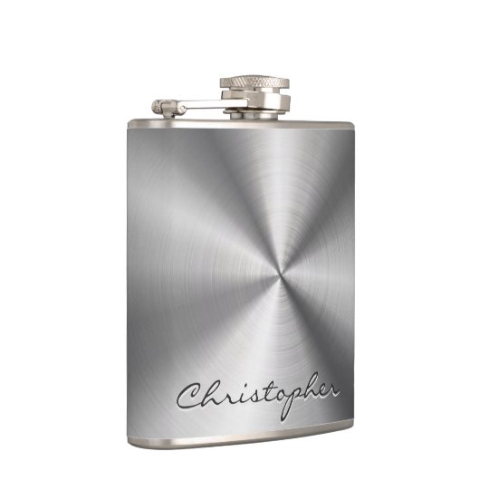 Personalisierte metallische Radialbeschaffenheit Flachmann (Rechts)