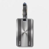 Personalisierte metallische Radialbeschaffenheit Gepäckanhänger (Rückseite vertikal)