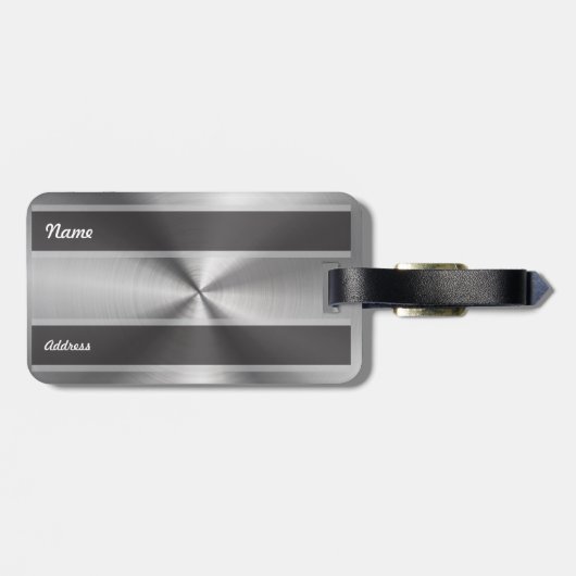 Personalisierte metallische Radialbeschaffenheit Gepäckanhänger (Rückseite horizontal)