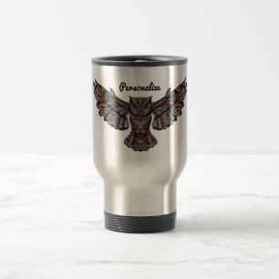Personalisierte metallisierte Eulen-Kunst Reisebecher