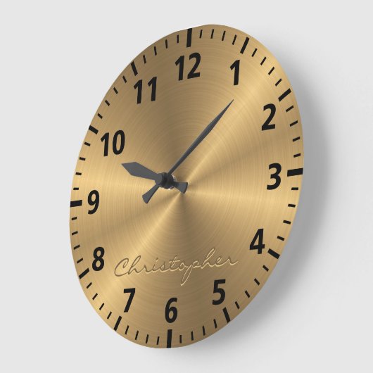 Personalisierte Metallradialtextur Große Wanduhr (Winkel)