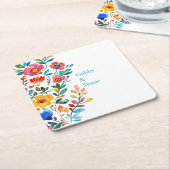 Personalisierte Mexikanerin Rechteckiger Pappuntersetzer (angewinkelt)