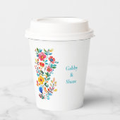 Personalisierte mexikanische Blumenzimmerdusche Pappbecher (Vorderseite)