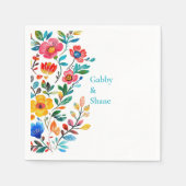 Personalisierte mexikanische Blumenzimmerdusche Serviette (Vorderseite)