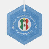 Personalisierte mexikanische Flagge Angel Hanukkah Ornament Aus Glas (Vorderseite)