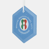 Personalisierte mexikanische Flagge Angel Hanukkah Ornament Aus Glas (Vorderseite Links)