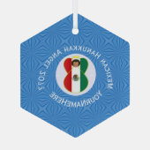 Personalisierte mexikanische Flagge Angel Hanukkah Ornament Aus Glas (Rückseite)