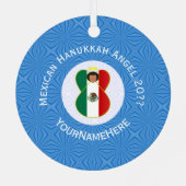 Personalisierte mexikanische Flagge Angel Hanukkah Ornament Aus Metall (Rückseite)