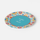 Personalisierte mexikanische Themendusche Pappteller (Schrägansicht)