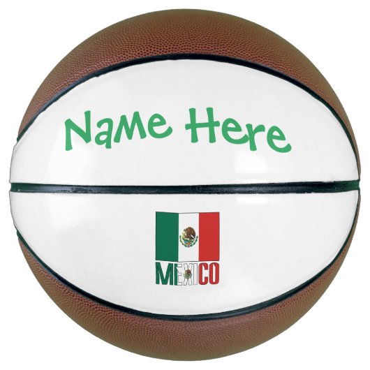 Personalisierte Mexiko-Flagge Basketball (Vorderseite)