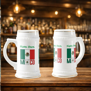 Personalisierte Mexiko-Flagge Bierglas