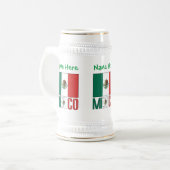 Personalisierte Mexiko-Flagge Bierglas (Vorderseite Links)