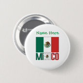 Personalisierte Mexiko-Flagge Button (Vorne & Hinten)