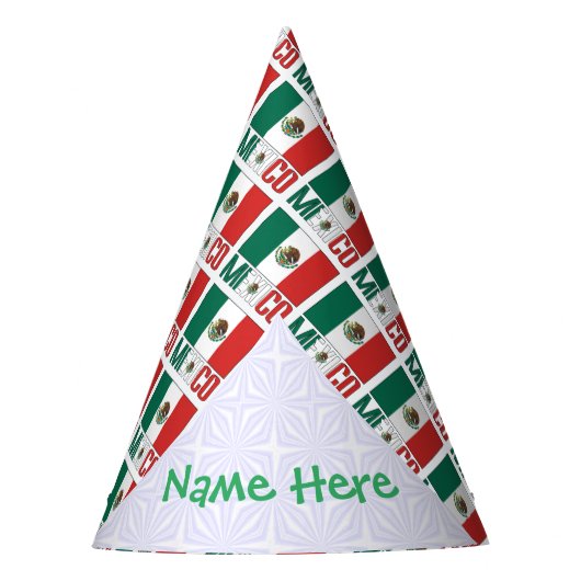 Personalisierte Mexiko-Flagge gekachelt Partyhütchen (Vorderseite)