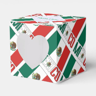 Personalisierte Mexiko-Flagge gekacheltes Herz Geschenkschachtel