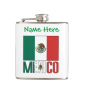 Personalisierte Mexiko-Flagge-Hip Flachmann (Vorderseite)