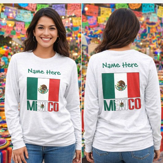 Personalisierte Mexiko-Flagge T-Shirt