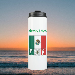 Personalisierte Mexiko-Flagge Thermosbecher