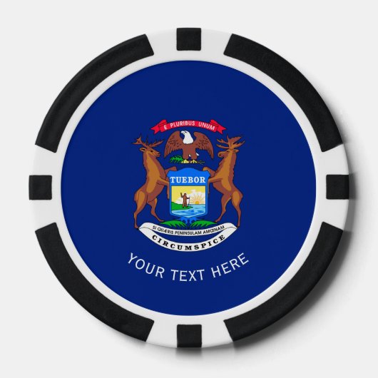 Personalisierte Michigan-Staatsflagge für Ihren Te Pokerchips (Vorderseite)