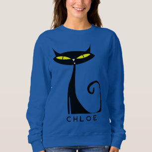 Personalisierte Mid Century Modern Atomic Schwarze Sweatshirt