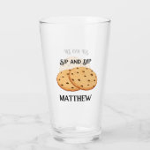 Personalisierte Milch und Cookies, Sip and Dip Glas (Rückseite)