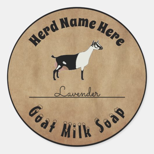 Personalisierte Milchseife für die Bergziege Runder Aufkleber (Vorderseite)