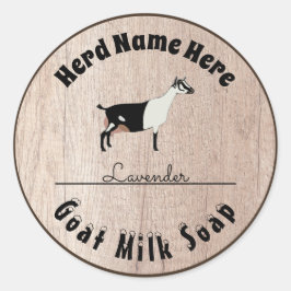 Personalisierte Milchseife für die Bergziege Runder Aufkleber
