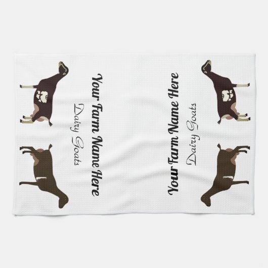 Personalisierte Milchziege La Mancha Geschirrtuch (Horizontal)