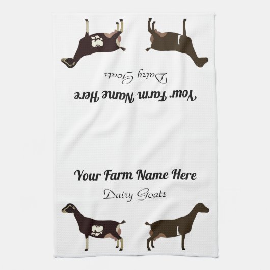 Personalisierte Milchziege La Mancha Geschirrtuch (Vertikal)