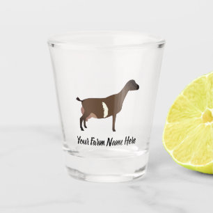 Personalisierte Milchziege La Mancha Schnapsglas