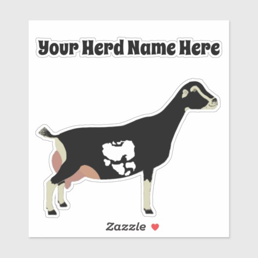 Personalisierte Milchziege LaMancha Aufkleber (Blatt)